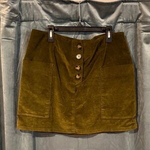 BDG moss green corduroy mini skirt
